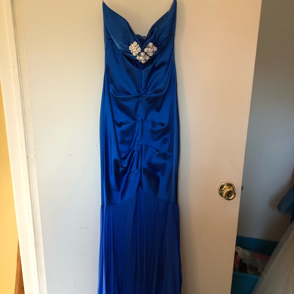Blue floor length gown s6